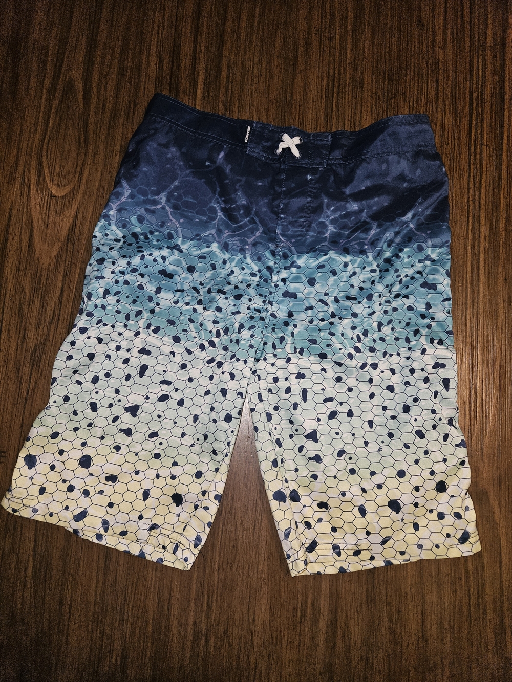 Men's Blue Ombre Hexagon Swim Board Shorts